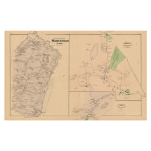 MARSHFIELD and VILLAGES, MA 1879 Map Unframed