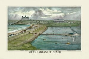 Nantasket Beach Birds Eye View 1879 Colored Unframed