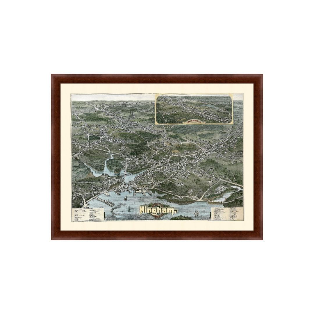 Hingham, MA 1885 Bird's Eye View