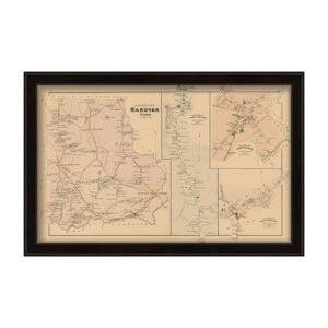 Town of HANOVER and VILLAGES, MA 1879 Map
