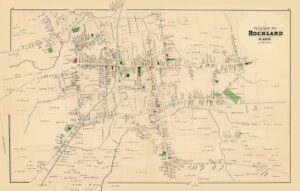 Village of ROCKLAND, MA 1879 Map Unframed