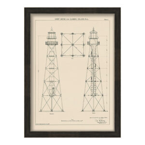 SANIBEL ISLAND LIGHTHOUSE, Florida - Drawing, 1883