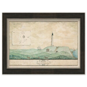 MONTAUK POINT LIGHTHOUSE, NY - Drawing circa 1790
